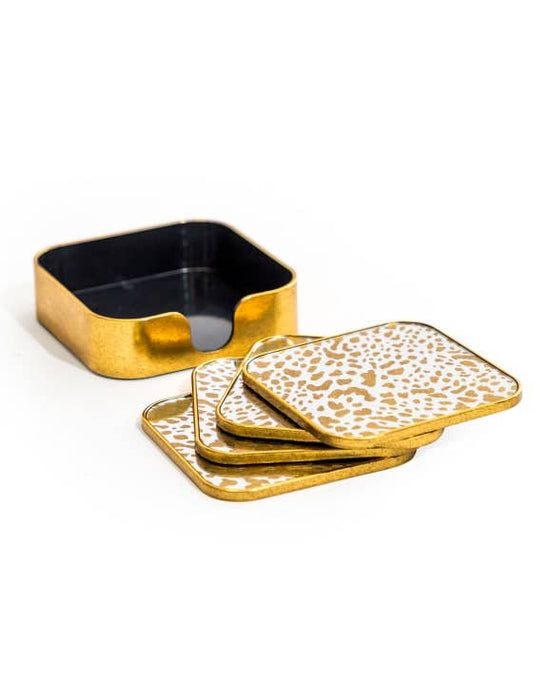 McGowan Set of 4 Leopard Print Coasters
