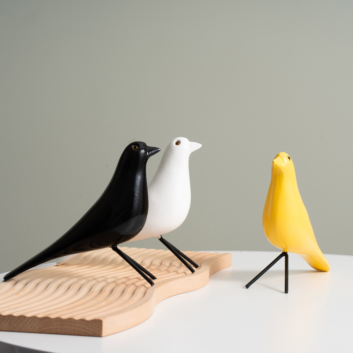 Wooden Modern Minimalist Bird Ornaments - Yellow (19cm)