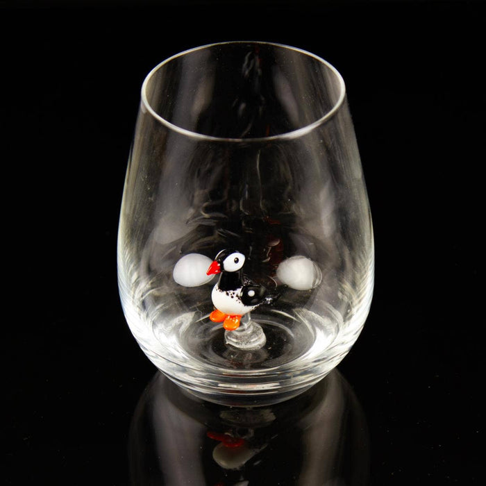 Tumbler with Miniature Glass Puffin