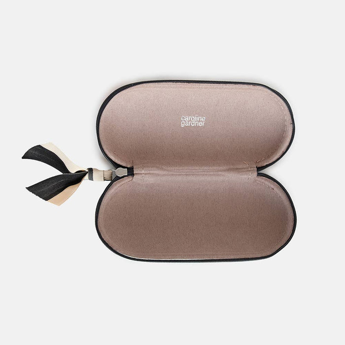Caroline Gardner Multi Flower Charcoal Zip Glasses Case