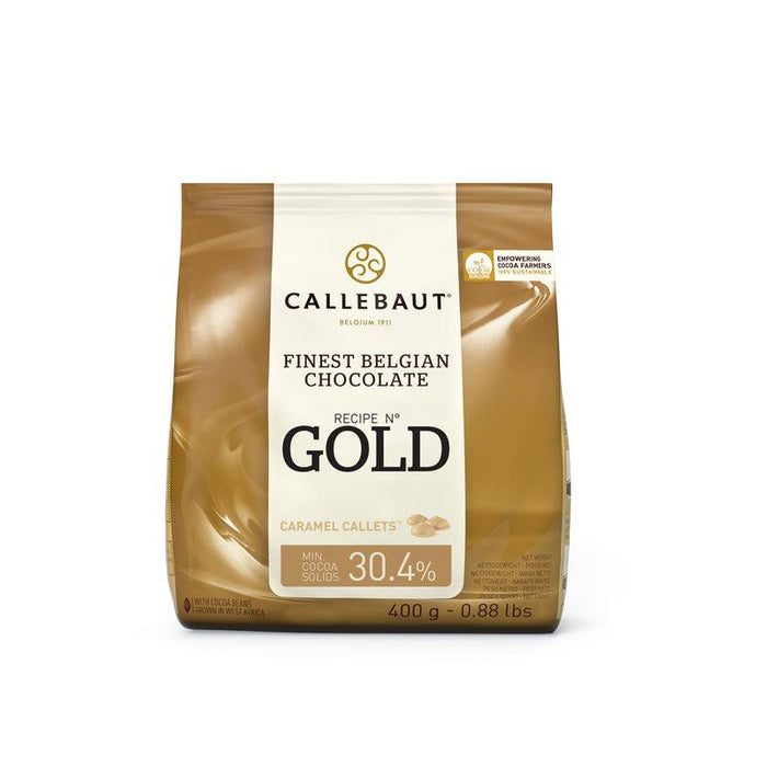 Callebaut Gold Chocolate, White Chocolate with Caramel couverture (400g) - LemonSalt