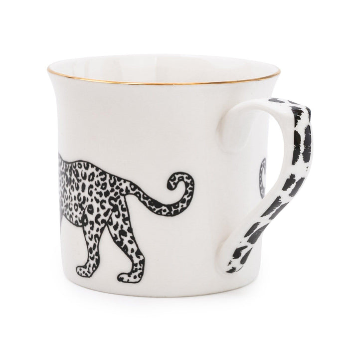Candlelight Cheetah Mug with Gold Rim