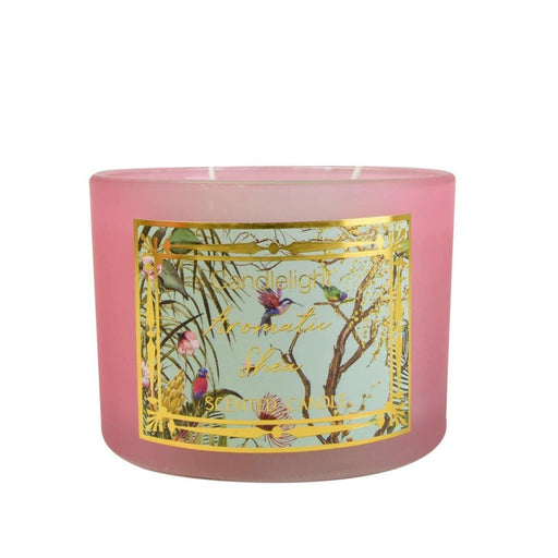 Candlelight Chinoiserie 2 Wick Wax Filled Candle Pot Aromatic Shea Scent - LemonSalt