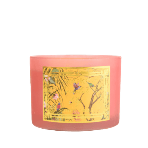 Candlelight Chinoiserie 2 Wick Wax Filled Candle Pot Oriental Lily Scent - LemonSalt