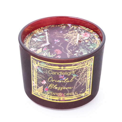Candlelight Chinoiserie Aubergine Two Wick Oriental Blossom Candle - LemonSalt