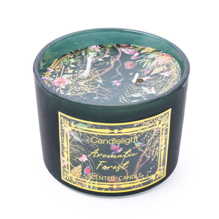 Candlelight Chinoiserie Dark Green Two Wick Aromatic Forest Candle - LemonSalt
