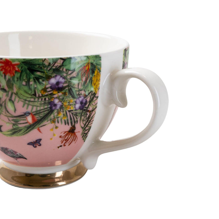 Candlelight Chinoiserie Footed Mug in Pink | {{ collection.title }}