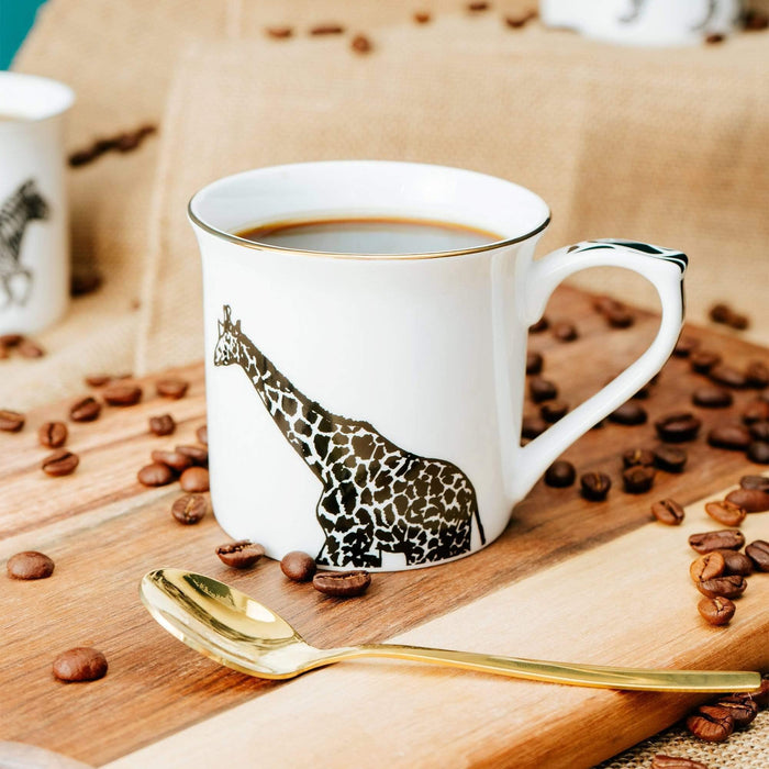 Candlelight Giraffe Mug with Gold Rim