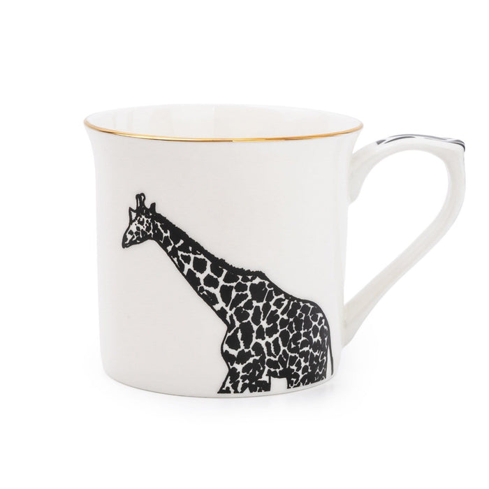 Candlelight Giraffe Mug with Gold Rim