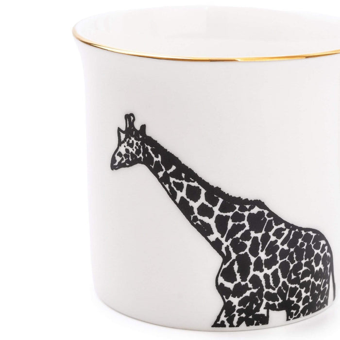 Candlelight Giraffe Mug with Gold Rim