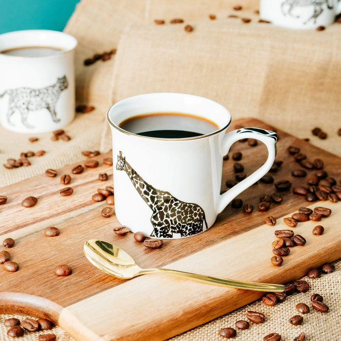 Candlelight Giraffe Mug with Gold Rim