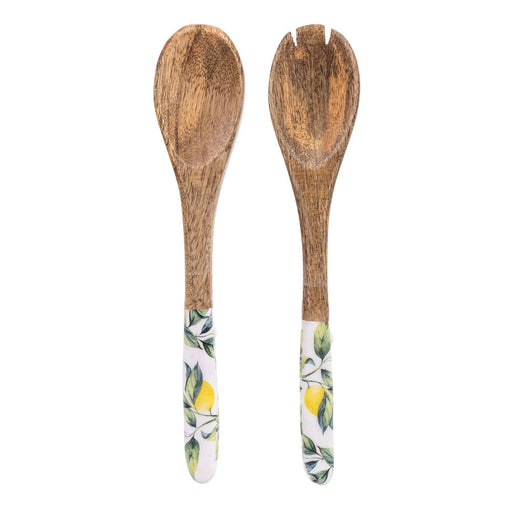 Candlelight Handcrafted Lemon Set of 2 Wooden Salad Servers - LemonSalt