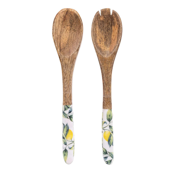 Candlelight Handcrafted Lemon Set of 2 Wooden Salad Servers - LemonSalt