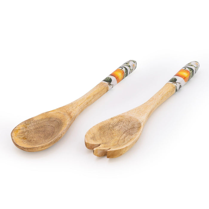 Candlelight Handcrafted Orange Blossom Set of 2 Wooden Fork Spoon | {{ collection.title }}