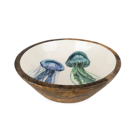 Candlelight Large Mango Wood Bowl - Jellyfish (25cm) - LemonSalt