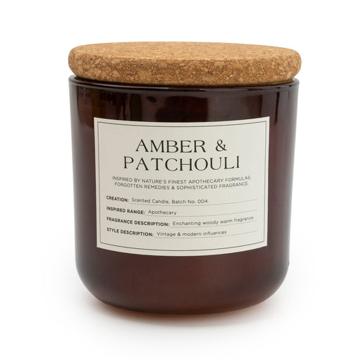Candlelight Medium Glass Jar with Cork Lid Amber & Patchouli | {{ collection.title }}