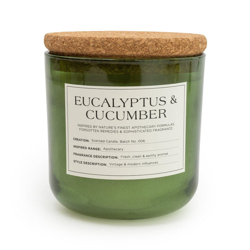 Candlelight Medium Glass Jar with Cork Lid Eucalyptus & Cucumber | {{ collection.title }}