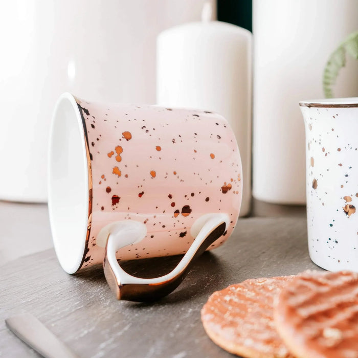 Candlelight Pink and Gold Speckle Mug