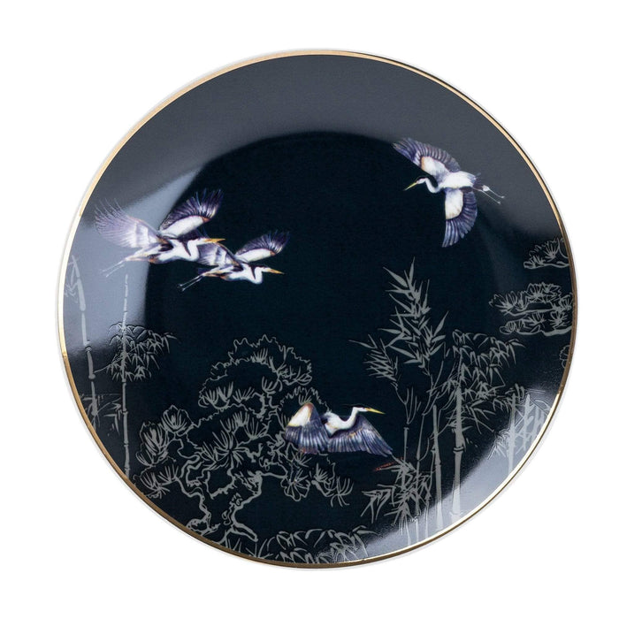 Candlelight - Set of 4 Side Plates Oriental Heron Design with Gold Rim - LemonSalt