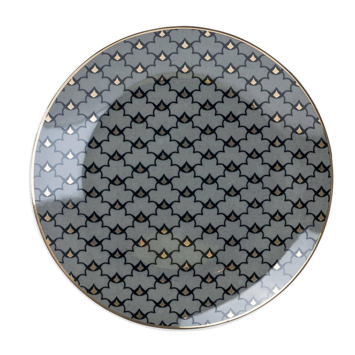 Candlelight - Set of 4 Side Plates Oriental Heron Design with Gold Rim - LemonSalt