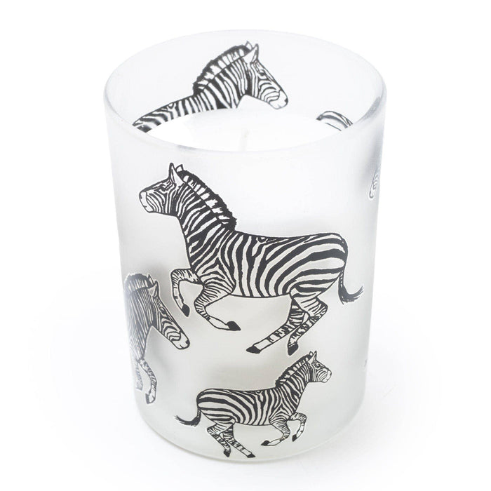 Candlelight Single Wick Round Zebra Print Midnight Pomegranate Candle - LemonSalt