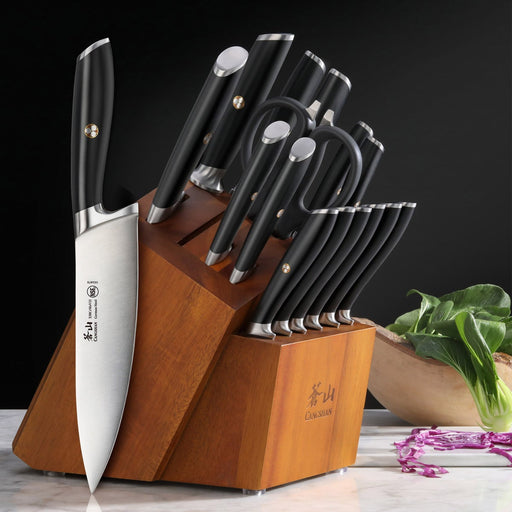 Cangshan Olympus Series Forged German Knife Block Set - Steel (17 Pieces) - LemonSalt