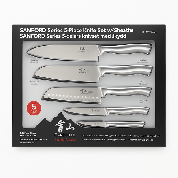 cangzeng Cangshan Sanford Series German Steel Blades Knife Set with Sheaths