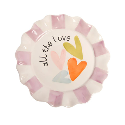 Caroline Gardner All The Love Multi Hearts Ceramic Plate (21.5cm) - LemonSalt