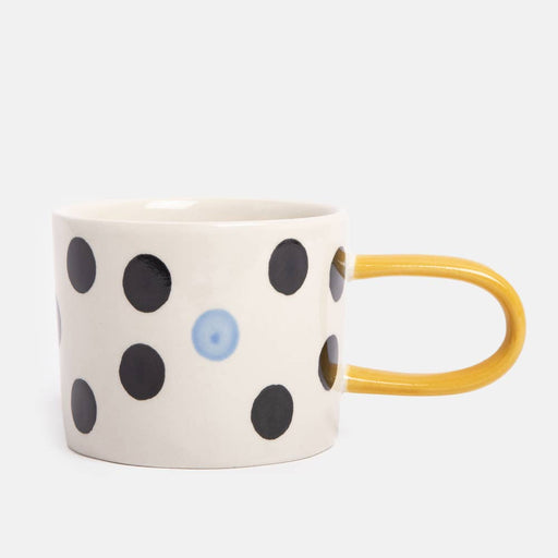 Caroline Gardner Blue Accent Dotty Ceramic Mug - LemonSalt