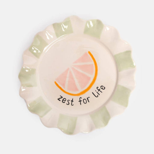 Caroline Gardner Grapefruit Zest For Life Ceramic Plate (21.5cm) - LemonSalt