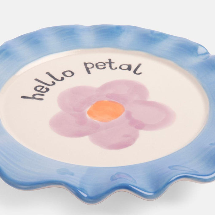 Caroline Gardner Light Blue Daisy Ceramic Plate (21.5cm) - LemonSalt