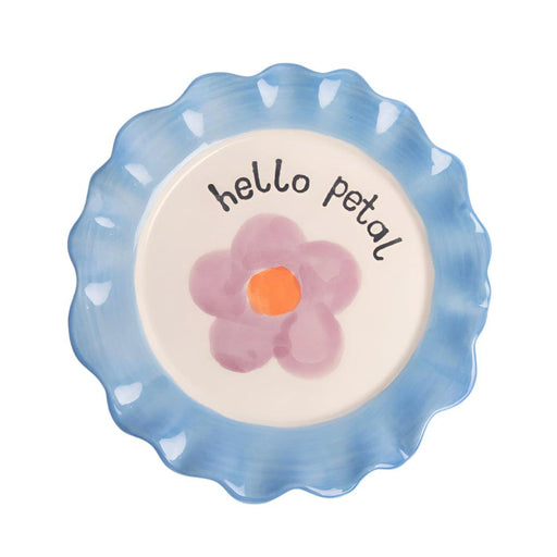 Caroline Gardner Light Blue Daisy Ceramic Plate (21.5cm) - LemonSalt
