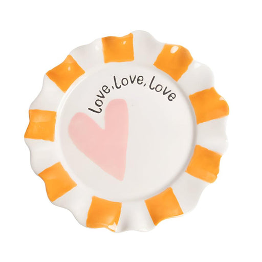 Caroline Gardner Love Heart Ceramic Plate (21.5cm) - LemonSalt