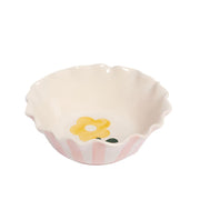 Caroline Gardner Pink Stripe Flower Scalloped Cereal Bowl (16cm)