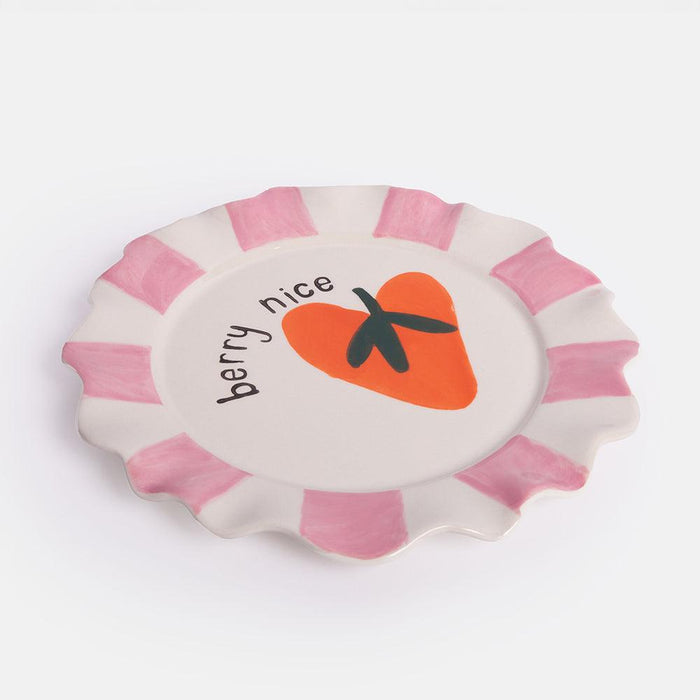 Caroline Gardner Strawberry Heart Ceramic Plate (21.5cm)