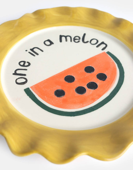 Caroline Gardner Yellow Melon Plate (21.5cm) - LemonSalt