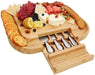 Carrara Bamboo Cheese Board with 4 Stainless Steel Serving Knives (43 x 33 cm) - LemonSalt