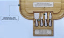 Carrara Bamboo Cheese Board with 4 Stainless Steel Serving Knives (43 x 33 cm) - LemonSalt