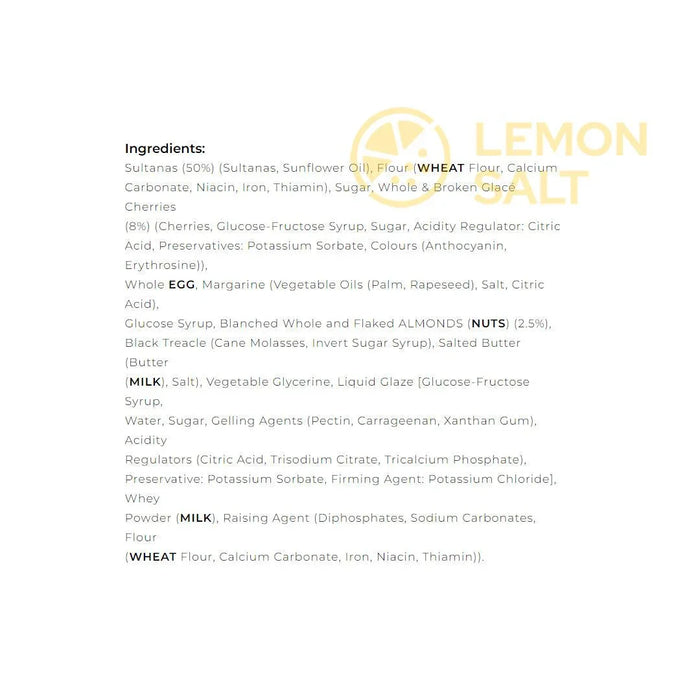 Cartwright & Butler - Cherry & Almond Loaf Cake In Loaf Tin (550g)