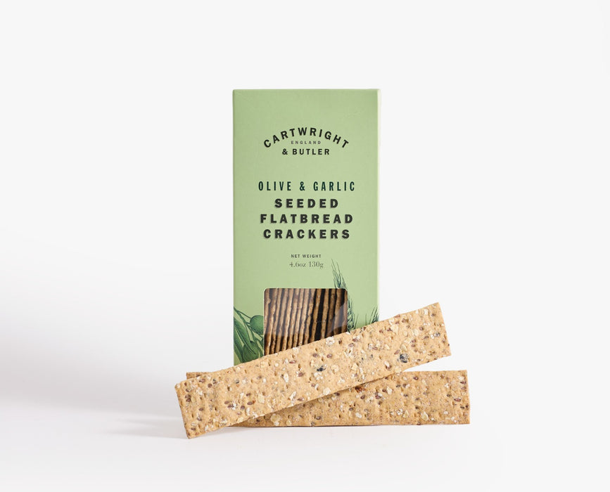 Cartwright & Butler Olive & Garlic Seeded Flatbread (175g) - LemonSalt