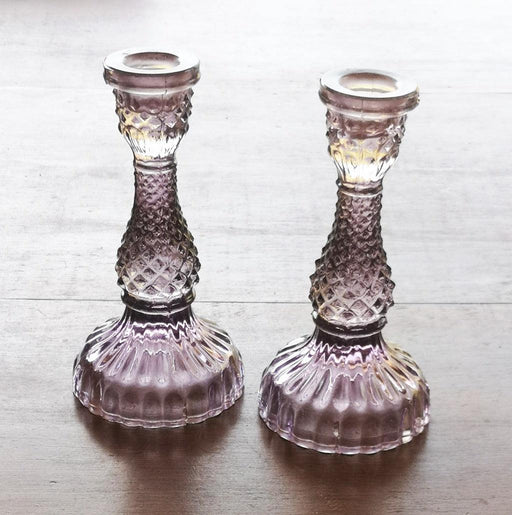Casa Verde Glass Candlestick Tilda Heather (8x16cm) - LemonSalt