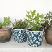 Casa Verde Plant Pot Jaipur Teal - Assorted (14x12cm)