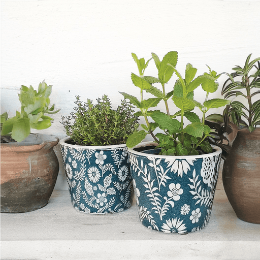 Casa Verde Plant Pot Jaipur Teal - Assorted (14x12cm) - LemonSalt