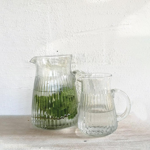 Casa Verde Ribbed Glass Jug - Large (17x18cm) - LemonSalt