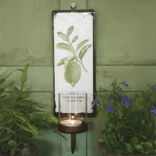 Casa Verde Vintage Tin Wall Sconce - Green Lemons (9x26cm) - LemonSalt