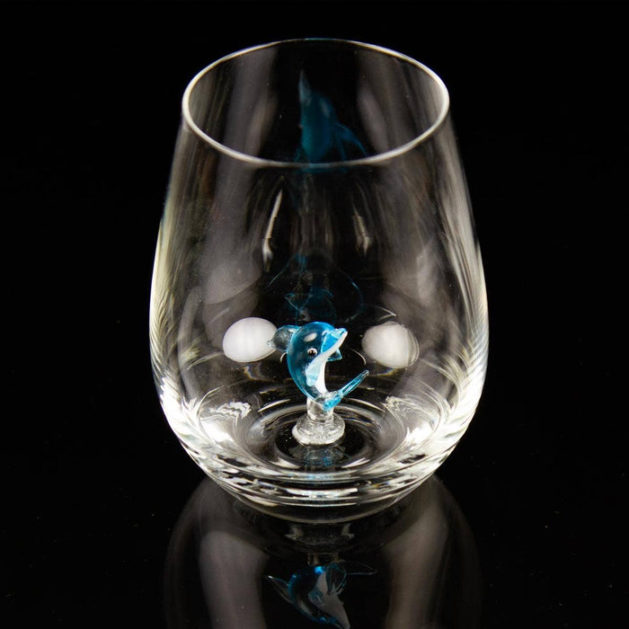 Tumbler with Miniature Glass Dolphin