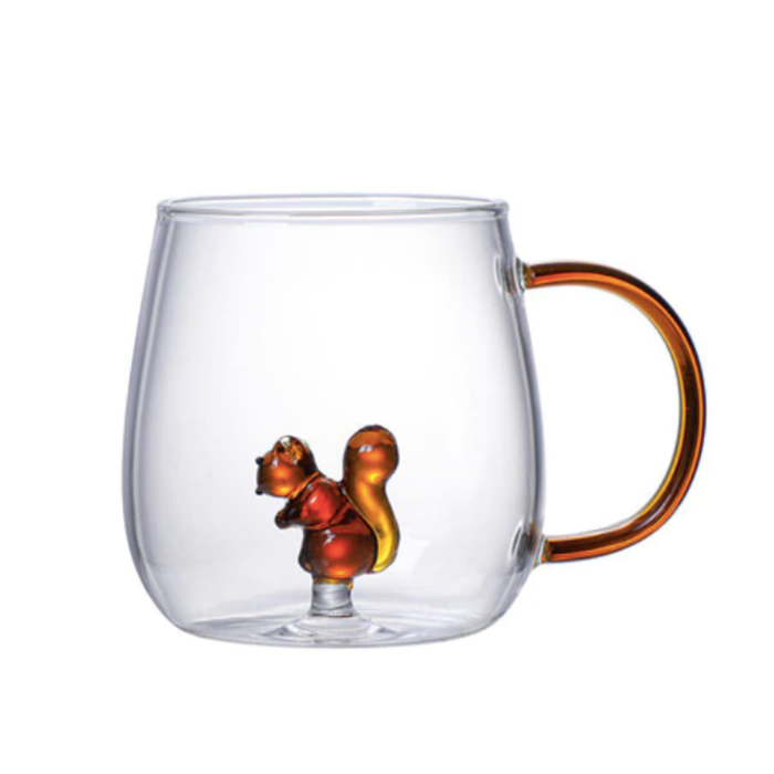 Animal Shape Glass Cup - Cute 3D Handle Mug (Starfish)
