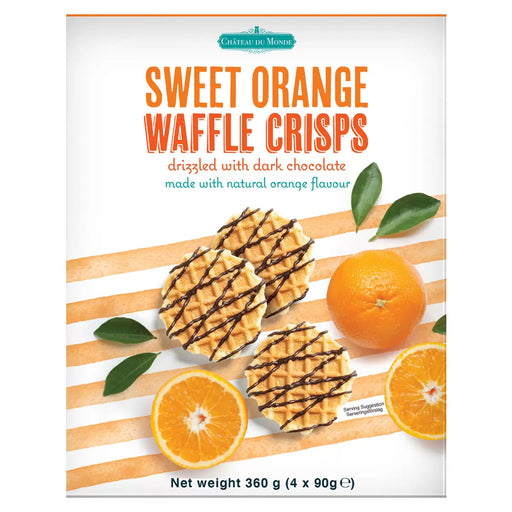 Chateau Du Monde Sweet Orange Waffle Crisps (4x90g) - LemonSalt