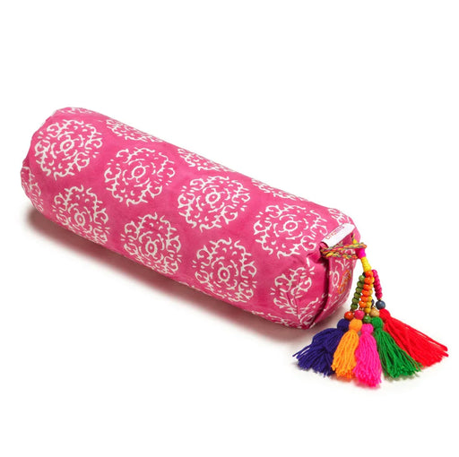 Chattra Neck Cushion - Fuchsia Suzani - LemonSalt