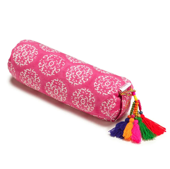 Chattra Neck Cushion - Fuchsia Suzani - LemonSalt